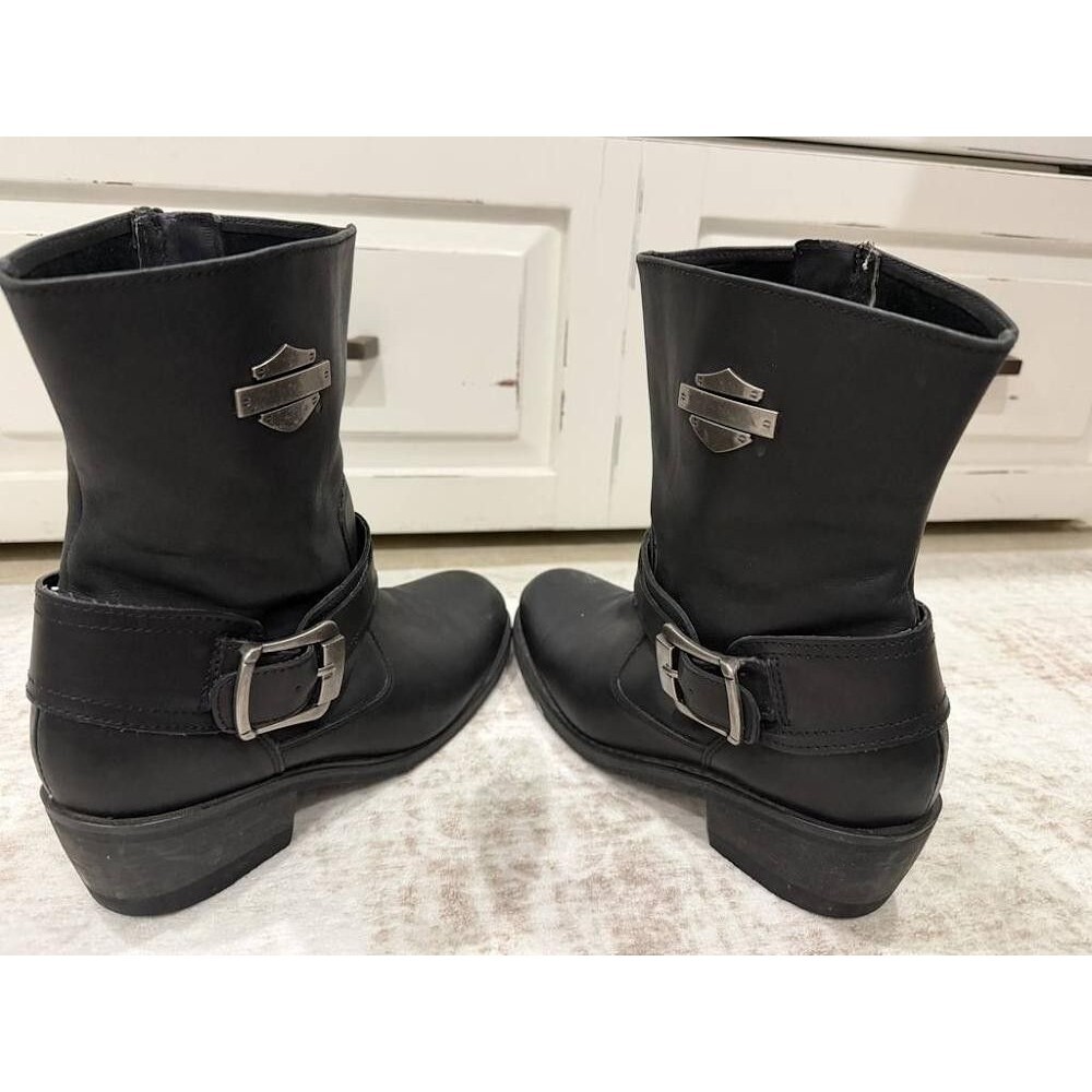 Harley Davidson Women's Amber Leather Harness Boots Size 10 Black 85387